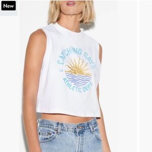 NWT Spiritual Gangster Catch Rays Crawford Crop Cotton Graphic Tank - Size Small